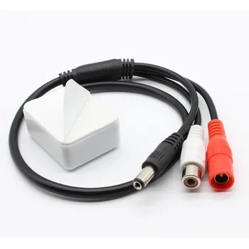 

10pcs New Mic Audio CCTV Microphone cable 12V DC power RCA output for Security DVR Camera