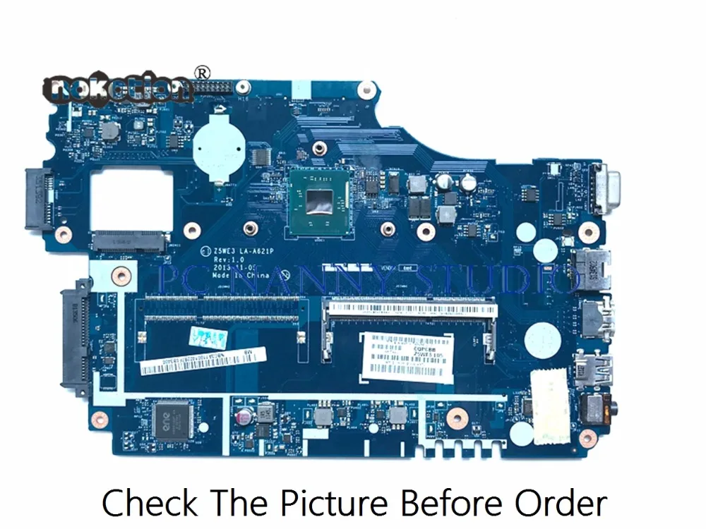 PCNANNY для ноутбука Acer E1 510 материнская плата NBY4711002 Z5WE3 LA A621P N2820 DDR3