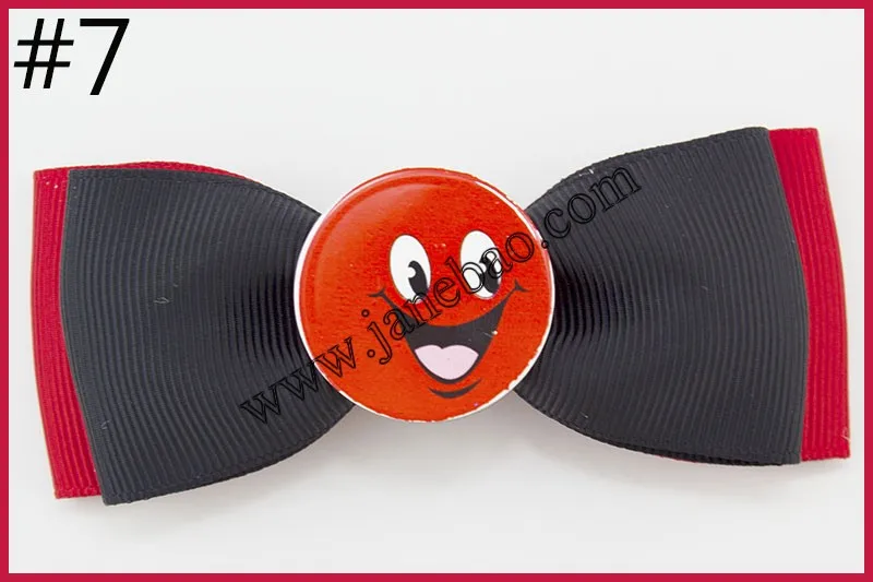 free shipping 30pcs 4.5" Emoji Hair Bow, Girl Hair Bows, Handmade