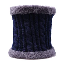 Зимние головные уборы для мужчин и женщин, вязаные клетчатые шапочки Skullies, теплые толстые бархатные мужские шапки, мужские шапки, шарф, набор воротников