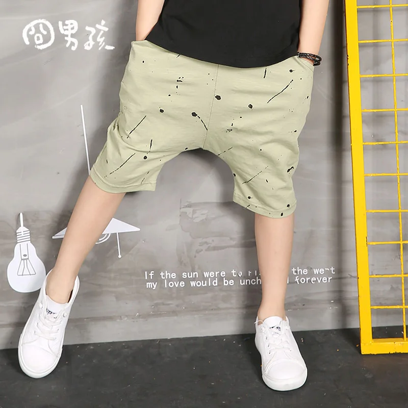 

2019 Boys knitted Cotton Shorts Summer Elastic Waist Knee Length Short Kids Clothing Soft Fabric 2~12 Years Children Boy Clothes