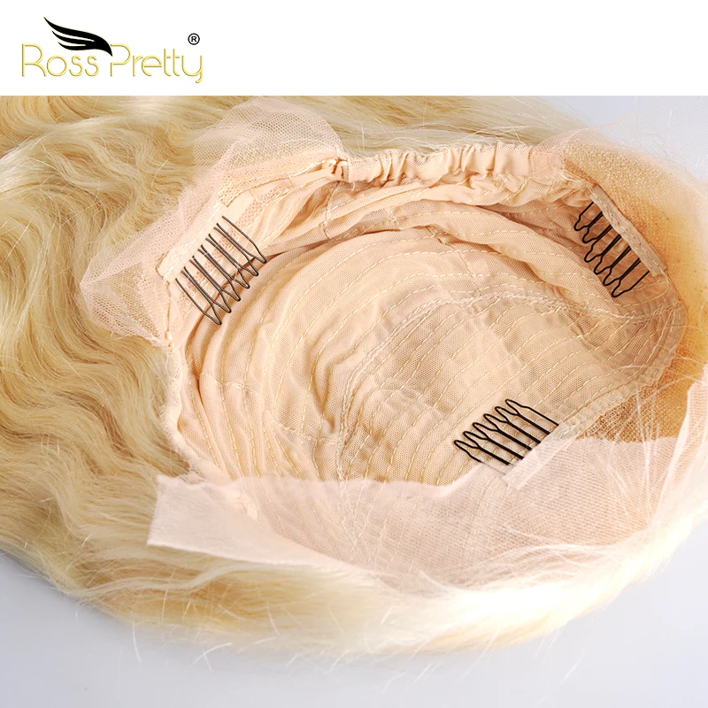 Ross Pretty Remy Blonde Color 613 Pre plucked Brazilian Lace Front Human hair wigs Body Baby Hair 613 lace frontal wigs