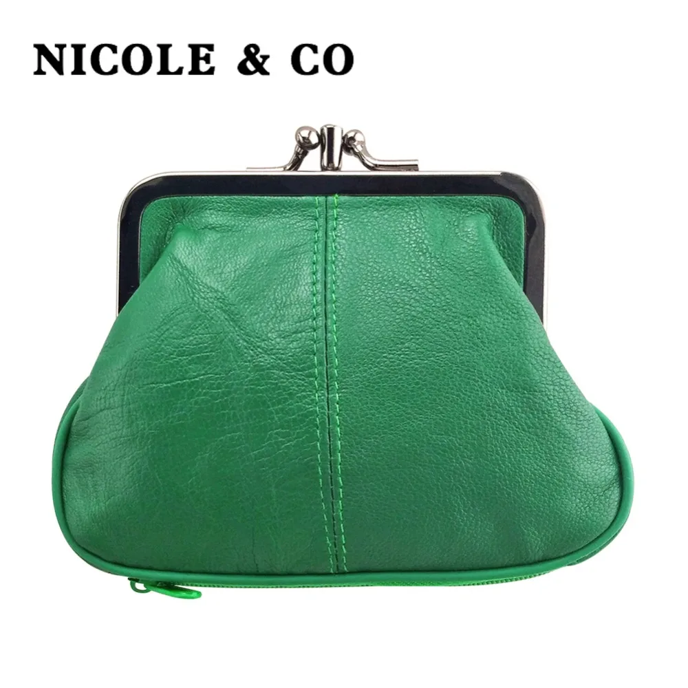 Женский кошелек из натуральной кожи NICOLE & CO овчины с металлической застежкой и