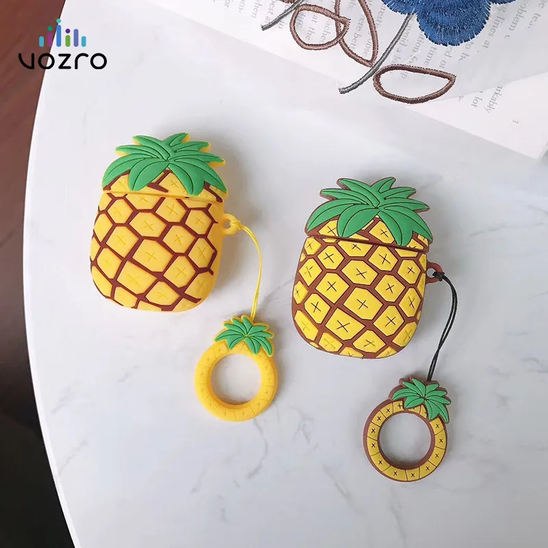 

VOZRO Pineapple Fruit Wireless Bluetooth Earphone Case For Apple Airpods Silicone Headphones Cases For Airpods2 Protective Cover