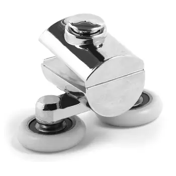 

2 x Twin Top Shower Door Wheels Heavy Duty Zinc Alloy Rollers Runners