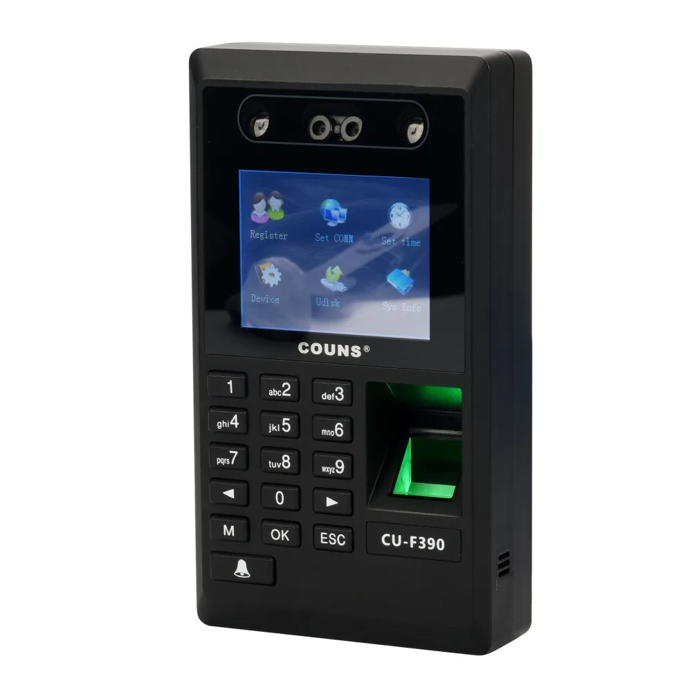 COUNS CU-F390-EM-Face+ отпечатков пальцев и EM 125 кГц RFID Доступа Управление и та, TCP, RS485, T9 вход