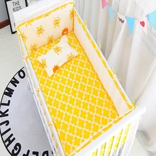 6 шт/лот; Постельное белье 3D Обувь с дышащей сеткой детская кроватка бампер из хлопчатобумажной ткани с принтом защита для кроватки для новорожденных детская кровать плоский лист наволочка набор постельных принадлежностей для малышей