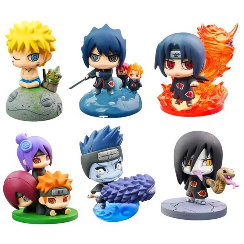 6pcs/set Anime Naruto Shippuden Figure Naruto Itachi Sasuke Orochimaru