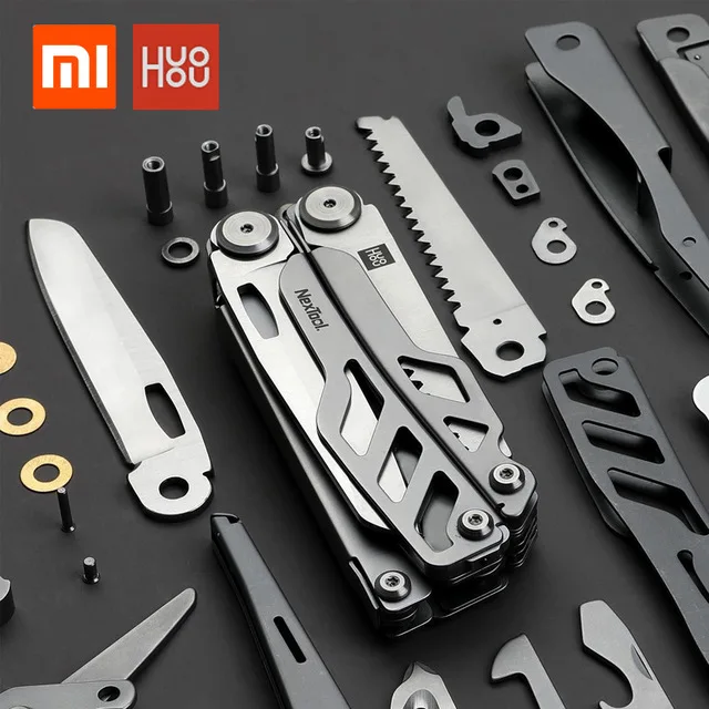  In stockxiaomi huohou multi-function pocket folding knife 420J2 stainless steel blade hunting campi - 32967410162