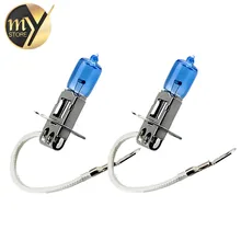 2 шт. H3 100 W, 12-тивольтная галогенная лампа для задних фар лампа супер ксеноновая, белая, туман светильник отличается высокой Мощность автомобилей головной светильник лампа автомобиля светильник источник 6000K парковки
