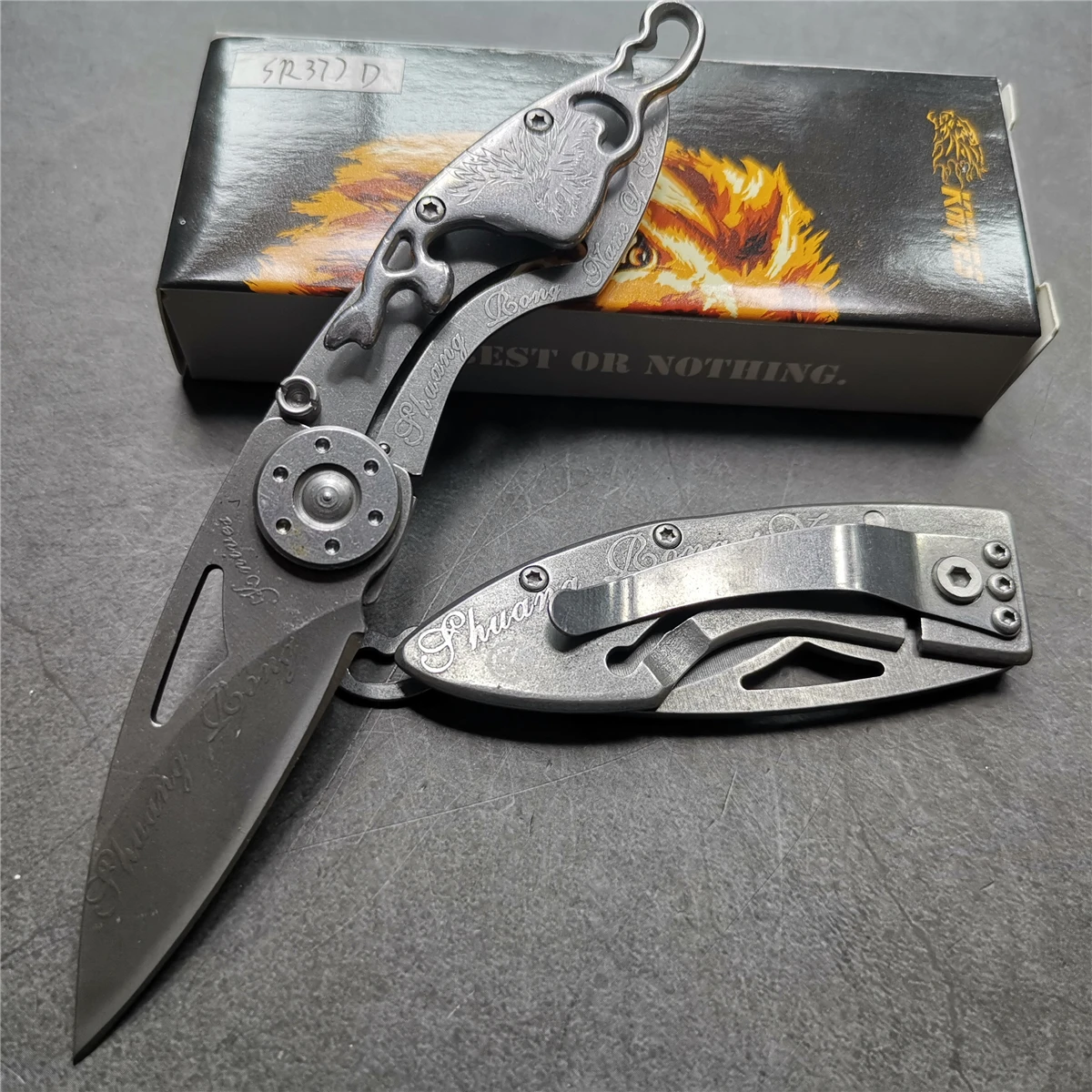 

5.8" Knives 55-56HRC Hunting Folding Knife 5cr13 Steel Blade Camping Survival Pocket Knifes Steel Handle Combat Tactical Tools