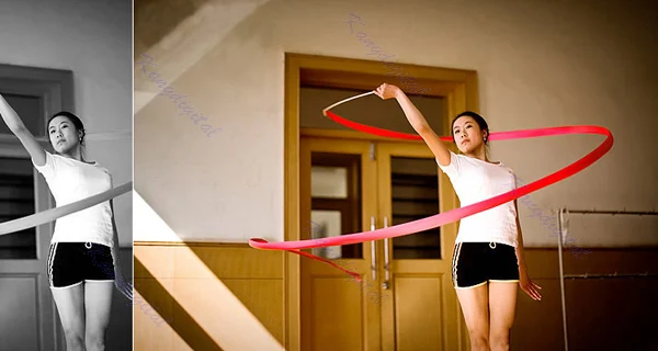 6M Dance Ribbon Gym Rhythmic Art Gymnastic Ballet Streamer Twirling Rod 9 Colors | Спорт и развлечения
