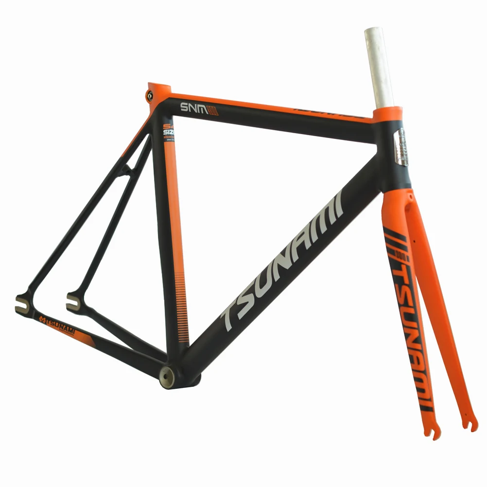 Flash Deal TSUNAMI Aluminium Broken wind Fixed Gear Frameset Fork 700c x 52cm 54cm Fixie frame Track High Quality Bicycle Parts SNM300 3