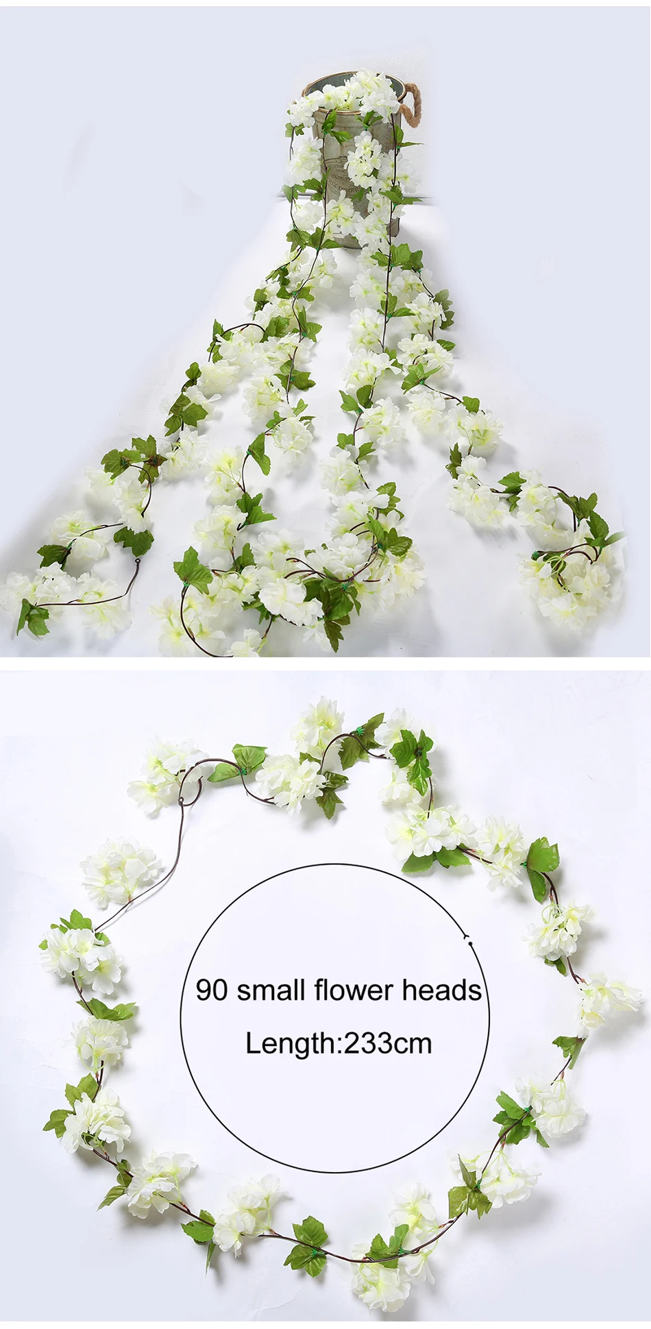 CHENCHENG 11 шт./лот 233 см искусственные цветки вишни Шелковый Искусственный цветок лоза ротанга настенные подвесные Свадебные украшения