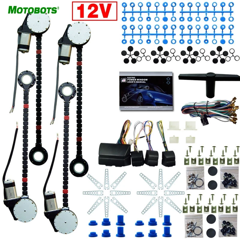 MOTOBOTS 1 компл. DC12V Универсальный автомобиль/Авто 4 двери Electronice электростеклоподъемник наборы с 8 шт./компл. Swithces и жгут