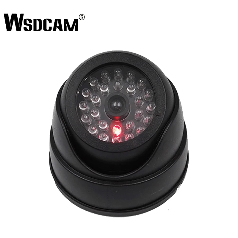 Al aire libre CCTV simulación falsa cámara de vigilancia para el hogar domo de seguridad Mini cámara LED parpadeante Cámara falsa negro