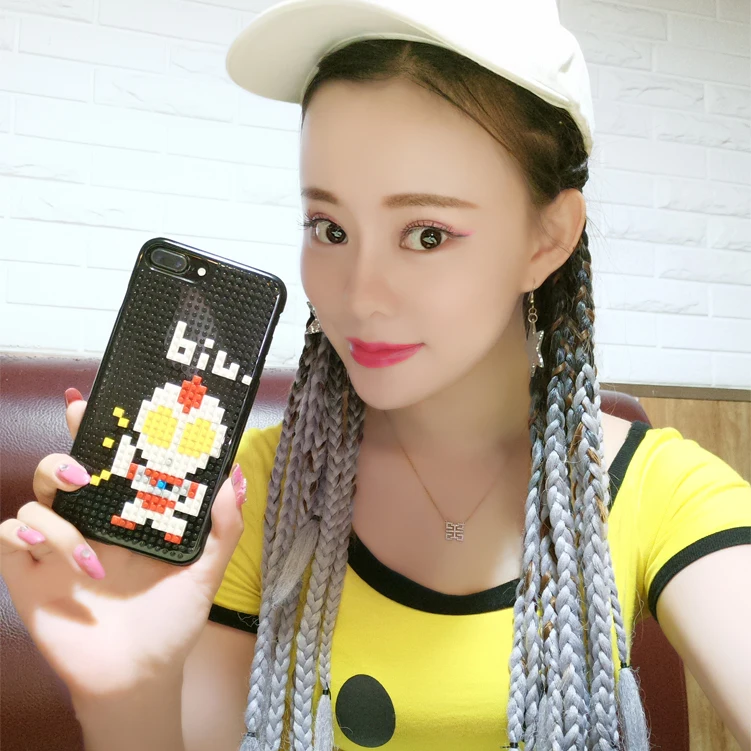 3D игрушка DIY чехлы для iPhone XR X XS Max строительные блоки мультфильм крышка 6 6S 7 8 плюс
