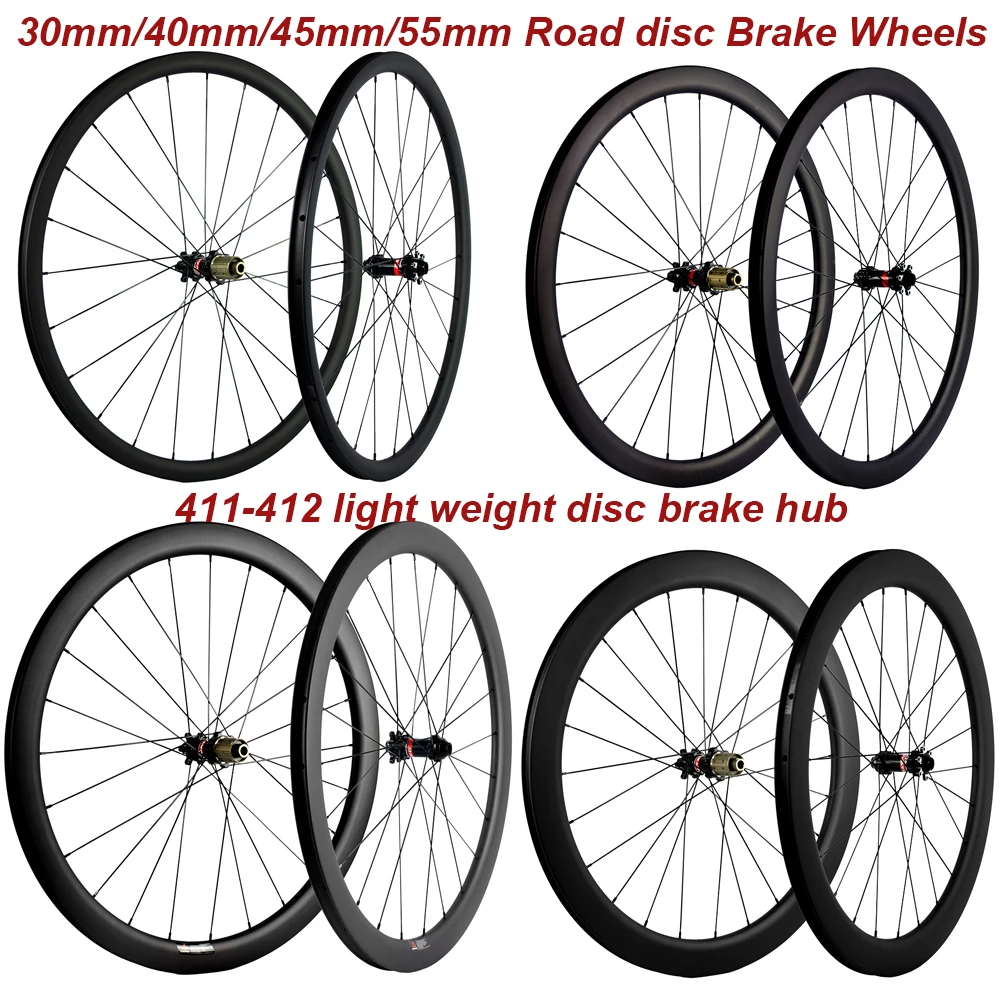 

Factory Sales Carbon Bike Bicycle Disc Wheelset 30/40/45/55mm Carbon Clincher Disc Brake 6 Bolt Hubs Tubular Cyclocross Wheels