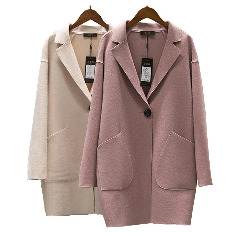 Hot Sale Woman Wool Coat High Quality Winter Jacket Women Loose Woolen Long Cashmere Coats 