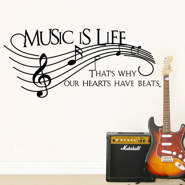 Creative Note Music Is Life Home Decal Wall Sticker Removable Creative Note Music Is Life Home Decal Wall Sticker Removable Wedding Decoration Living Room Decor