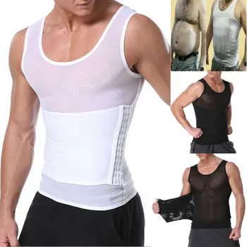 

Men's Slimming Body Shapers Vest Waist Trainer Tummy Shaper Gym Tops Belly Compression Shirt Underwear Corset Waist Cincher