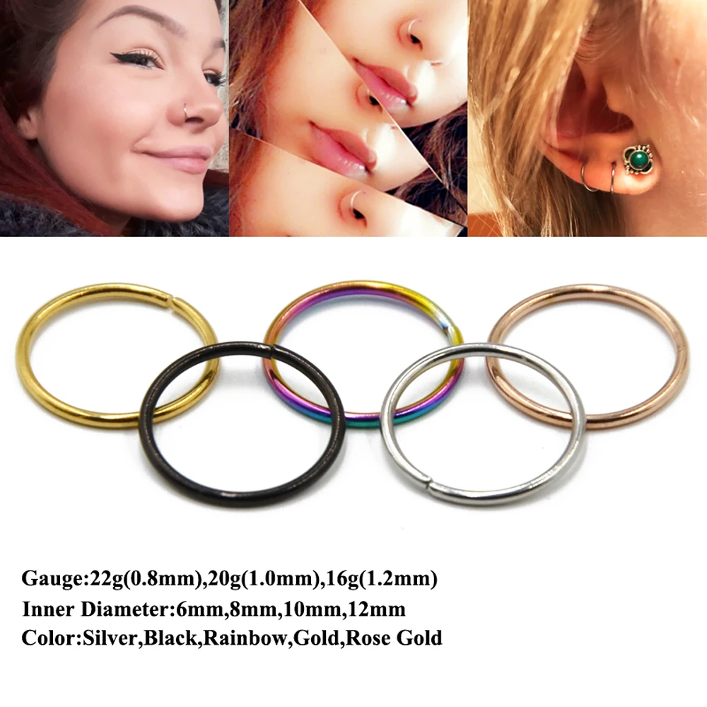 Showlove 1Piece кольцо из хирургической стали для пирсинга гибкое носа и уха хряща