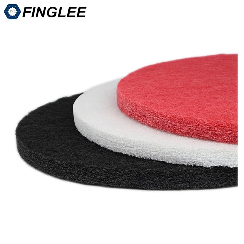 FINGLEE 1pcs 17inch Floor Buff Mat Diamond Polishing and Cleaning Pad