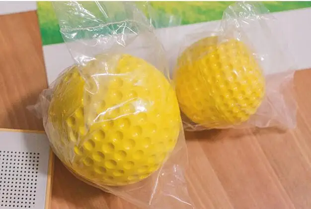 Нетоксичные желтые полностью резиновые Твердые практические занятия по бейсболу бейсбольные мячи спортивные массажные шары