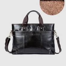 CARANFIER мужской портфель для ноутбука сумки для документов Бизнес Сумки из натуральной яловой кожи на плечо сумки в винтажном стиле однотонные кожаные сумки