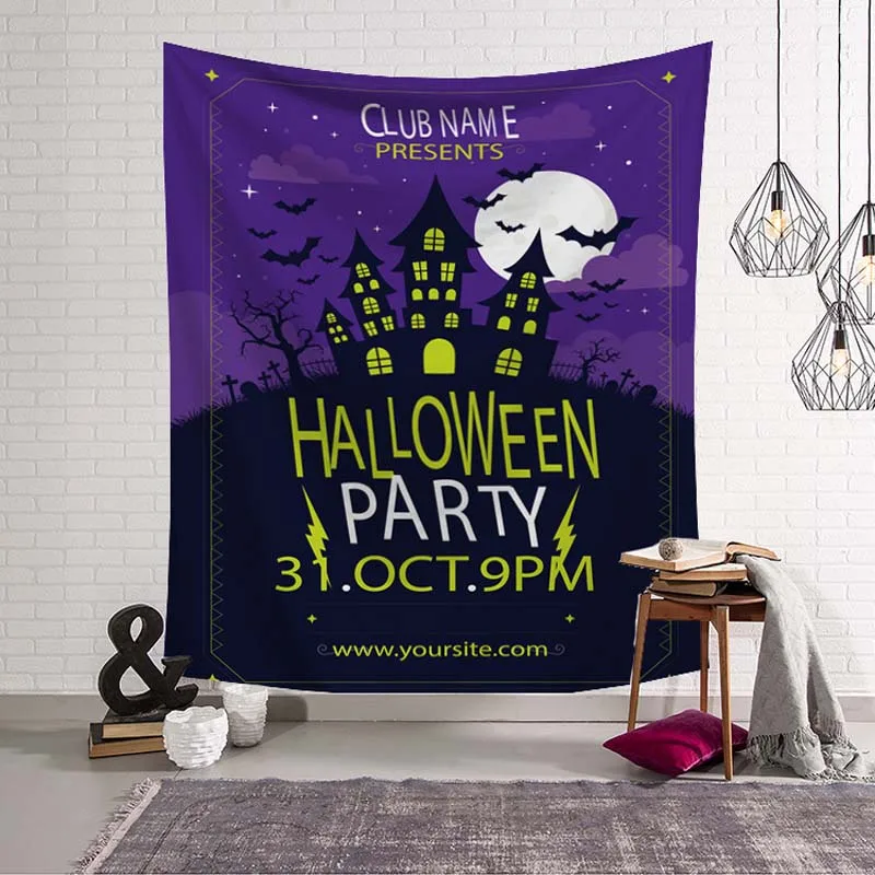 Large 3D Print Halloween Tapestry Wall Hanging Skull Sandy Beach Towel Wall Throw Blanket for Party Festival Camping Tent Mattre