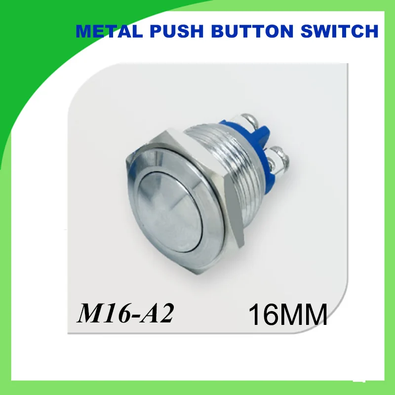 

16mm Momentary Metal Push Button Switch reset round waterproof