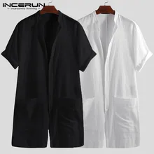 INCERUN с v-образным вырезом, кнопка, Европейский передний карман, Летние повседневные Комбинезоны, комбинезоны, комбинезоны, американский мужской уличная одежда, комбинезон