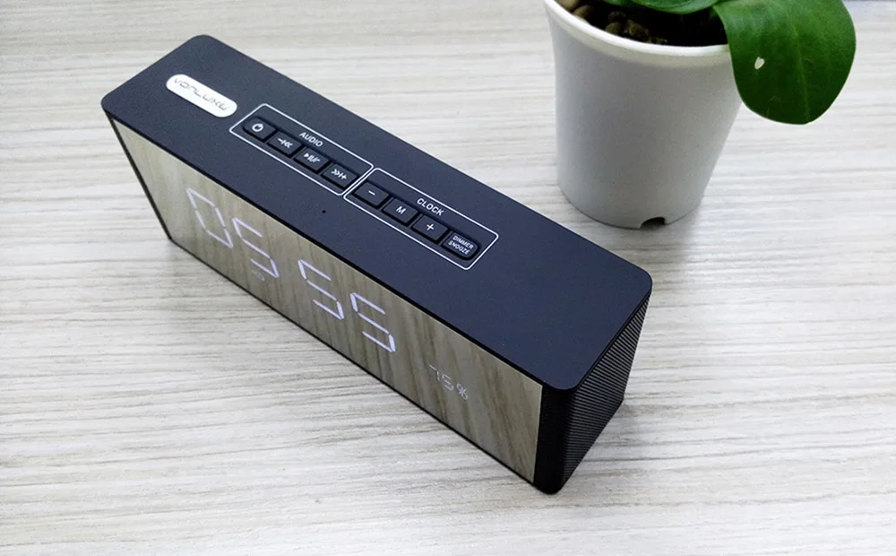 Portable Smart Bluetooth Speaker Clock Alarm 3D Stereo Music Palyer LED Display Wireless Mini Speaker TF Aux 2200MAH Battery (7)