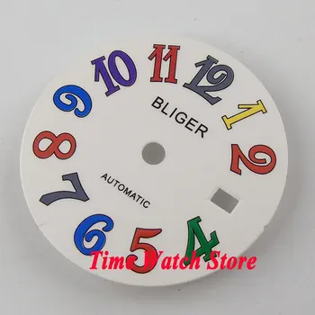 

28.5mm colorful marks date window Watch Dial fit DG2813 MIYOTA 8215 Movement D88