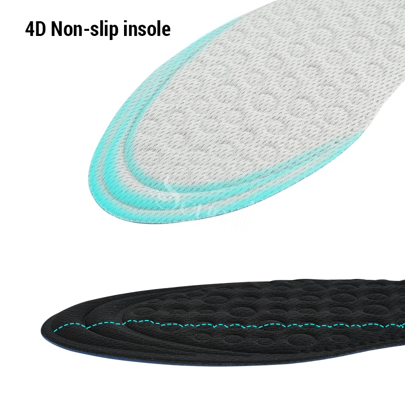 Soumit 4D Массажная губка стельки для ног летние впитывающие Пот Спортивные колодки для кроссовок обувь черный серый