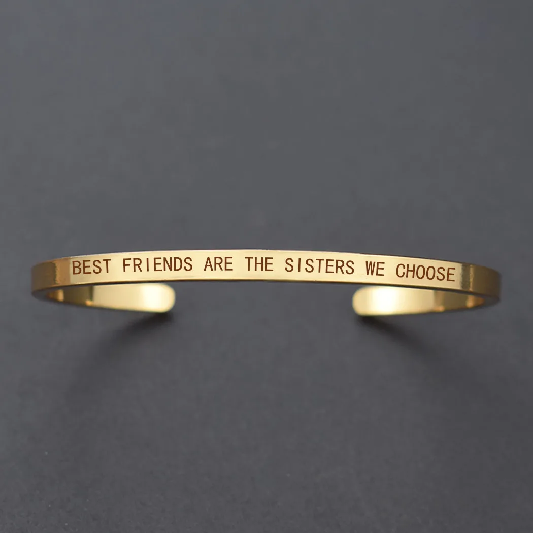 Best Friends Are The Sisters We Choose Friendship Bracelet Best Friends Cuff Bracelet Bangle Engraved Gifts for Best Friends