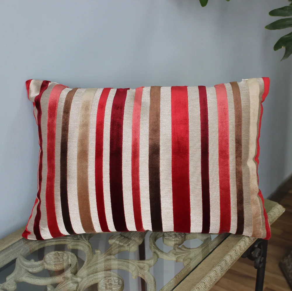 VEZO HOME multi stripes velvet sofa cushions cover home decorative throw pillows cover