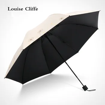 

Umbrella rain women Fold Dual use Vinyl Sun umbrella Anti-UV Small fresh Umbrellas