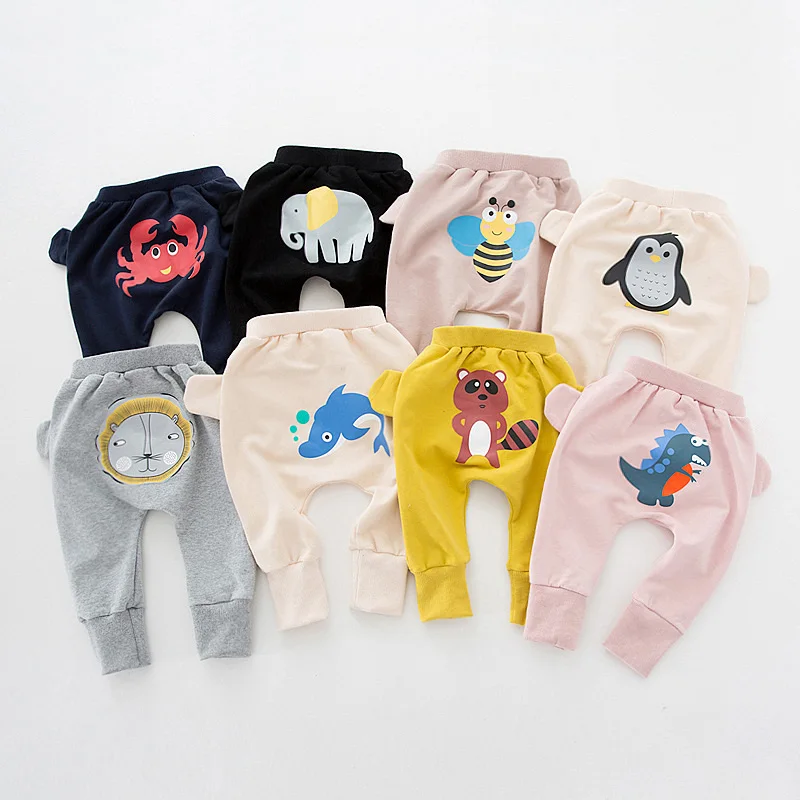 

Baby clothing spring and autumn boys pants kids clothes unisex girls harem pants cotton cartoon print trousers baby pants