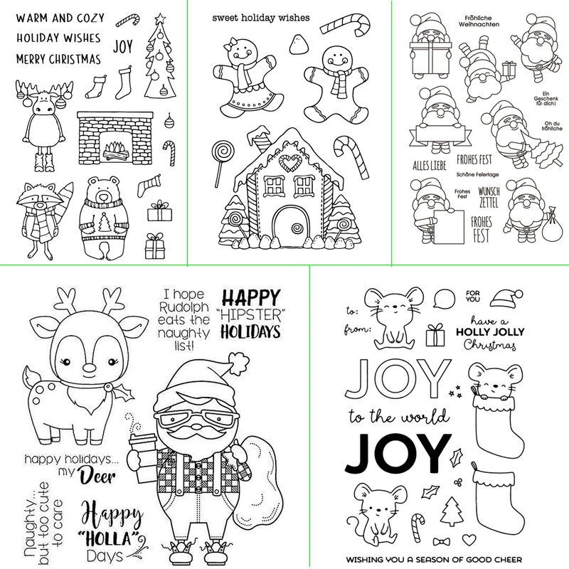 

Christmas Day Graphic View Transparent Silicone Stamp DIY Scrapbook / Album Decoration Card Making Transparent Stamp Supplies