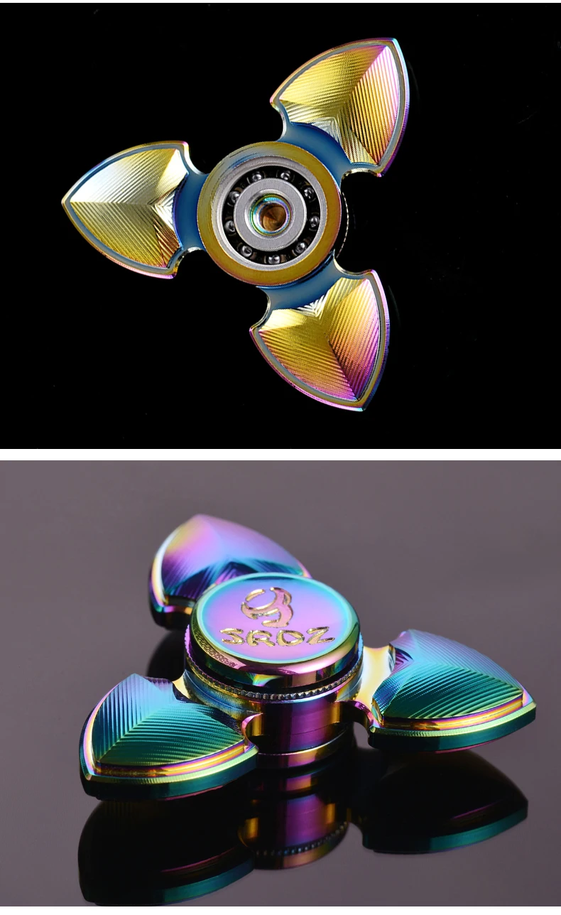 Трехлистный красочный красивый ручной Спиннер Edc Tri-Spinner из чистой латуни, антистрессовый Спиннер для детей и взрослых, фокусные игрушки