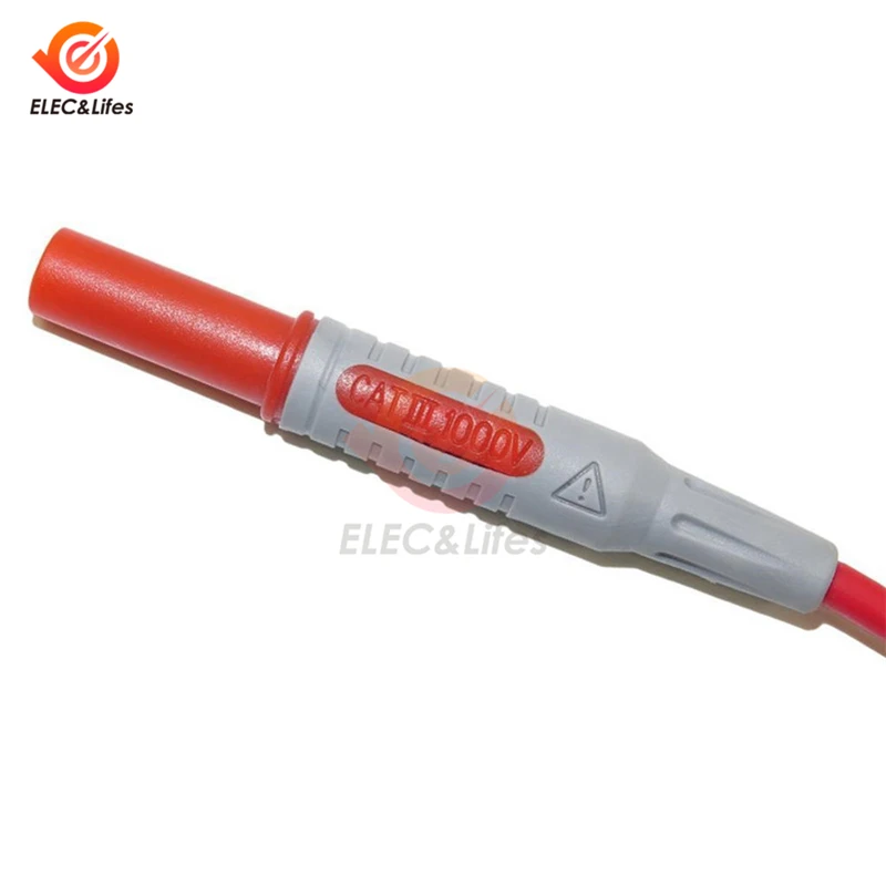 P1032 P1033 Multimeter Test Cable Injection Molded 4mm Banana Plug Test Line Straight to Curved Cable Wire Red and Black