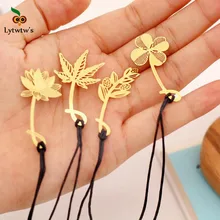 1 шт. Lytwtw's милые цветы Marcador de Livro Papelaria материал Эсколар металлические закладки книжные маркеры школьные держатели с веревкой