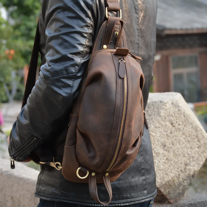 Schulter Umhängetaschen Crazy Männer Brust Vintage Brown Messenger Echtes Männlichen Tasche Boleke Taschen Dark Kleine Horse Marke Lässig Leder x5qvCYXw