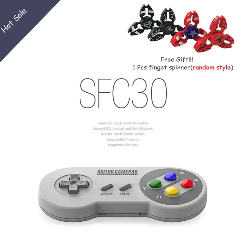 8Bitdo SFC30 Pro Finger Spinner Quality Wireless Bluetooth Controller Dual Classic Joystick for iOS Android Gamepad