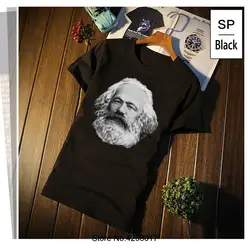 Дизайн Карла Маркса вырез Футболка человек наряд хлопок простой для мужчин здание Известный Camisas круглый воротник хип хоп