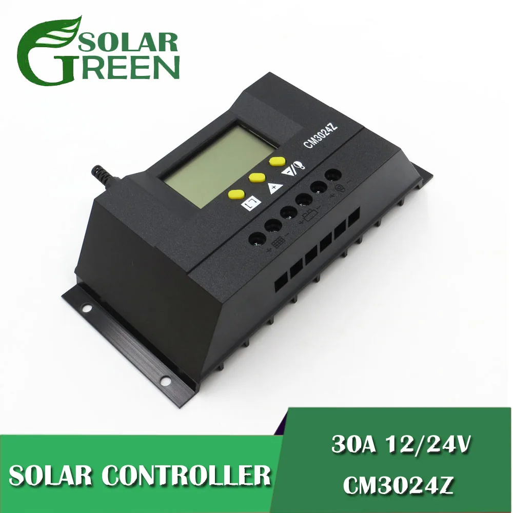 

Solar Regulator Charge Controller CM3024Z 30A 12/24V PWM Solar Panel 250W 500W Charge LCD Solar Panels Genetator Voltage Current