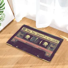 Vintage Cassette de cinta interior felpudo no de salida de escape piso alfombras decoración juguete de peluche puerta mat porche felpudos Tapete