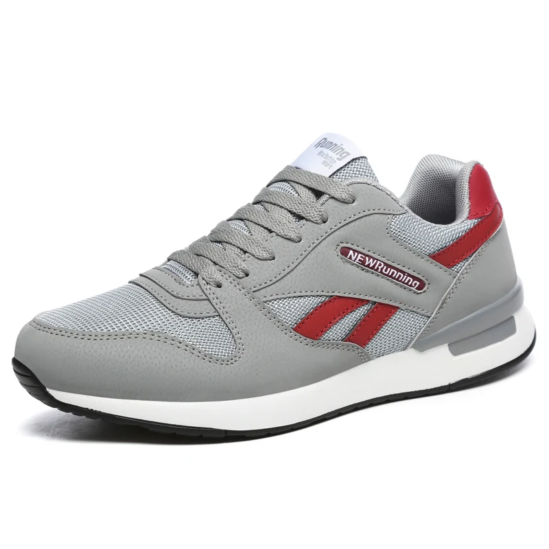 Grey Mesh Valstone/мужские кожаные кроссовки унисекс; сезон весна; повседневные кроссовки; дышащая уличная прогулочная обувь; легкая Нескользящая резиновая подошва - Цвет: Grey Mesh