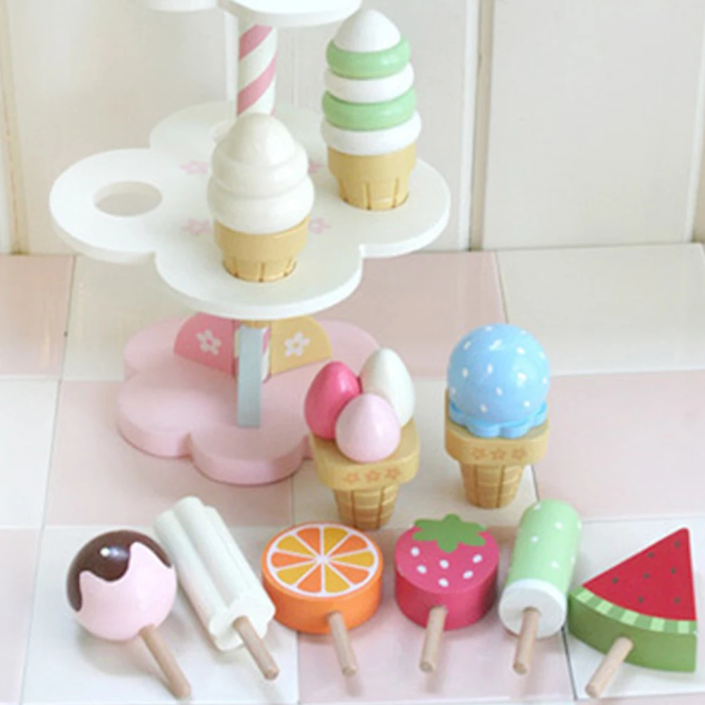 Имитация детского магнитного мороженого с витрина деревянная игрушка подарок на день рождения